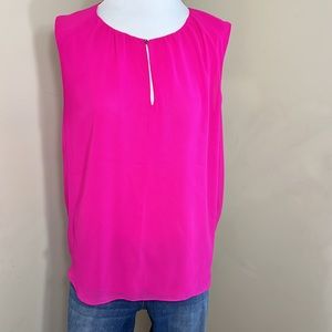 VINCE CAMUTO WOMENS LARGE HOT PINK SLEEVELESS BLOUSE